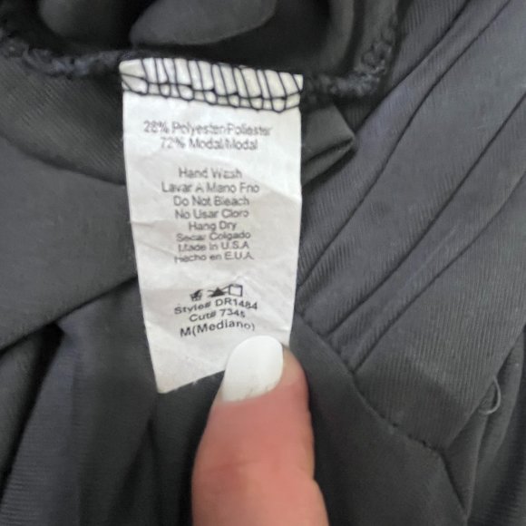 Mod Ref Womens Black Sleeveless Round Neck Asymmetrical Hem Draped Dress Size M - Picture 9 of 10